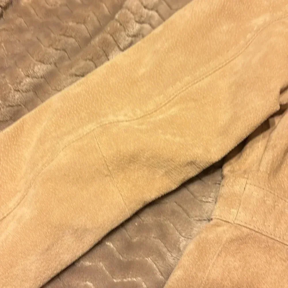 Madison Tan Suede Leather jacket Women’s 10 Stitch detail